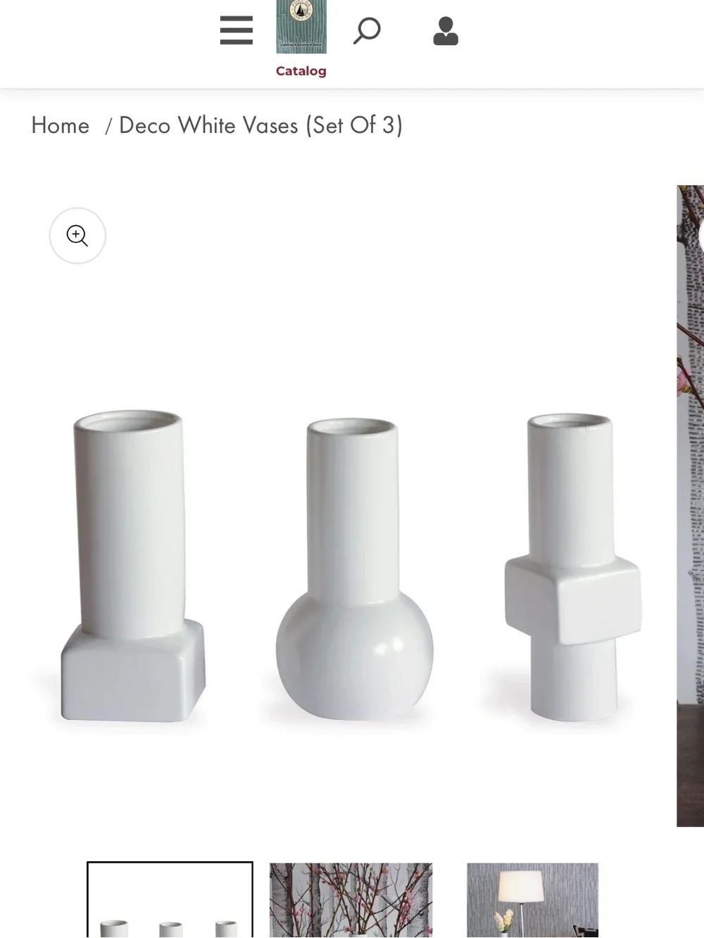 Port 68 Deco White Porcelain Vases – Set of 3